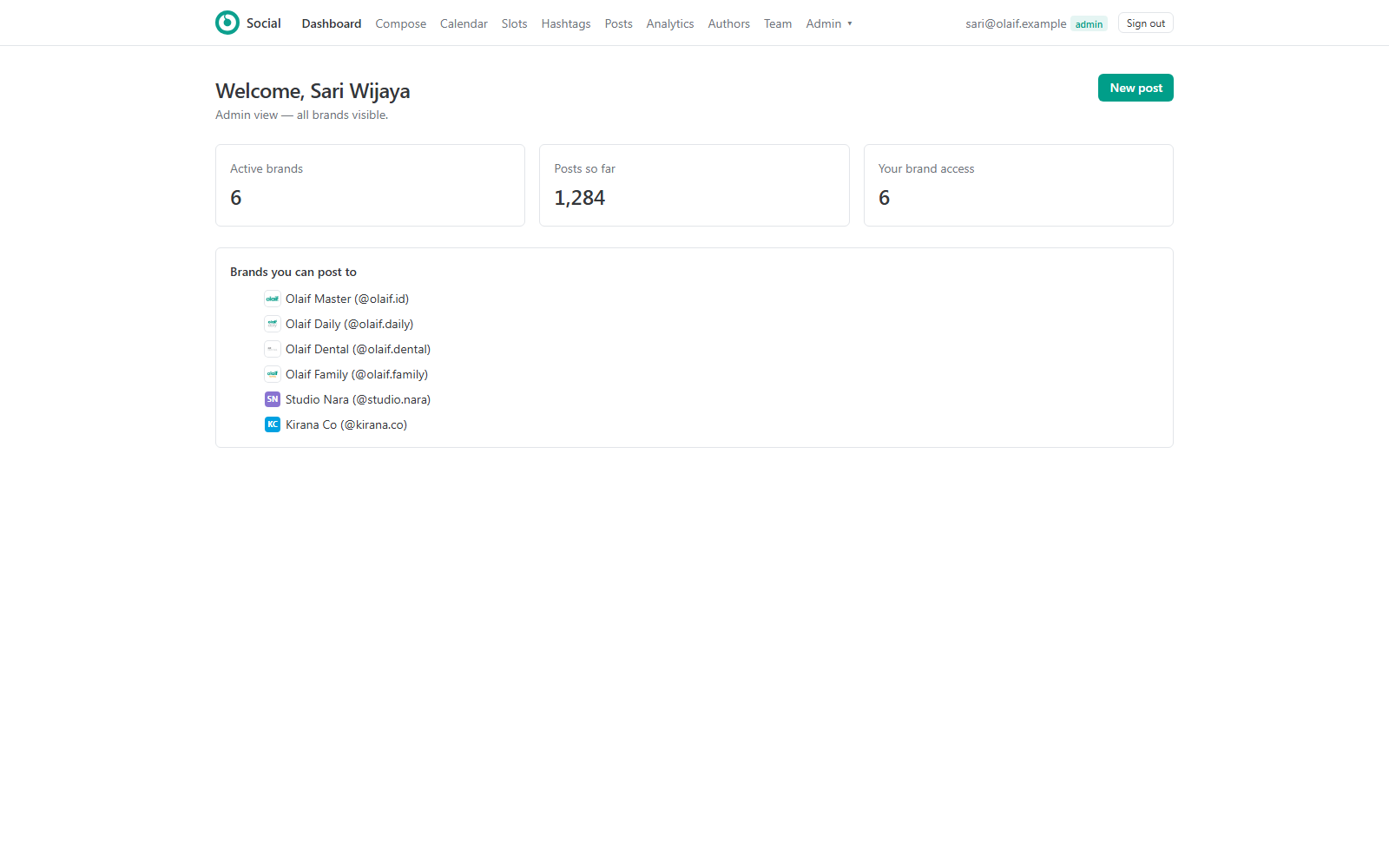 Social Post preview